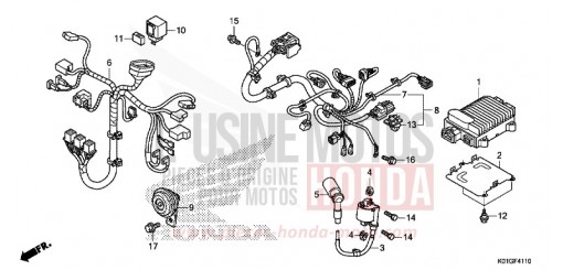 FAISCEAU SECONDAIRE/BOBINE D'ALLUMAGE SH125ADG de 2016